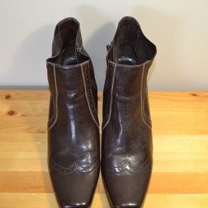 Franco Sarto brown and tan brogue boots